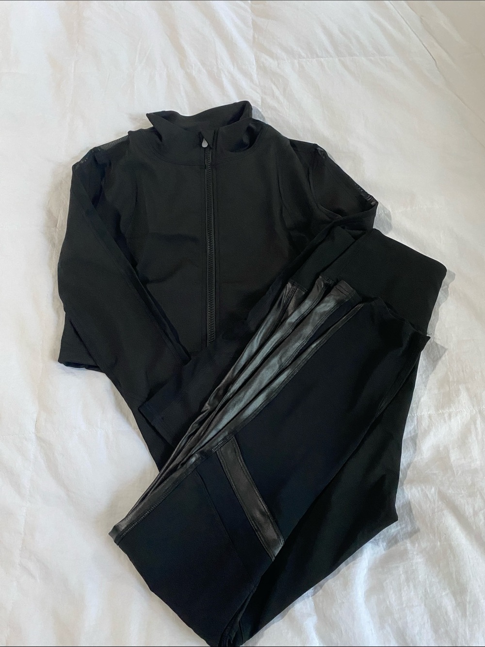 NWT LA Society Black Zip-Front Jacket and High-Waist Leggings Set